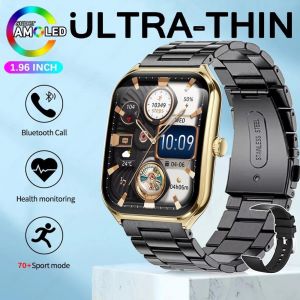 Nouvelle Montre Intelligente Ultra-Mince Dames 1.96 "Amoled 466*466 Hd Pixel Affichage Toujours Affiche L'Heure Alerte D'Appel Smartwatch Pour Hommes 2025.Gold Steel 1. - Neuf