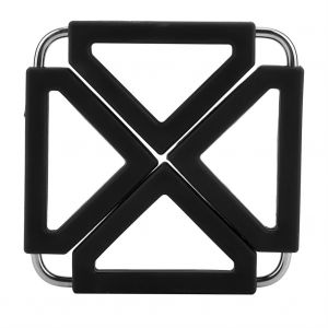 Hjlian Dessous De Plat De Cuisine Reglable En Acier Inoxydable Et Silicone (Noir) - Neuf