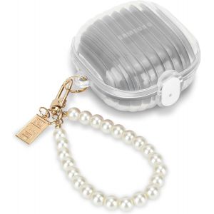 Coque Compatible avec Samsung Galaxy Buds 2/2 Pro/Live/FE, Housse en TPU Premium avec Porte-cl&eacute;s Perle pour Filles, &Eacute;tui de Protection Antichoc Anti-Rayures Antid&eacute;rapant, Transparente Blanc - Neuf