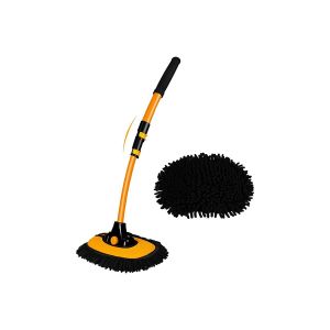 Kit de balai de lavage de voiture t&eacute;lescopique r&eacute;glable avec t&ecirc;te incurv&eacute;e &agrave; 15 degr&eacute;s, longueur 50-102 cm - Neuf
