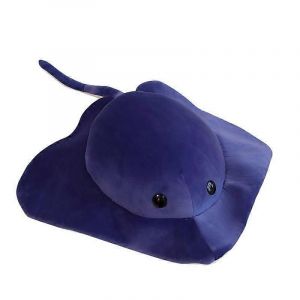 Peluche animal simul&eacute;e en forme de raie manta souriante, s&eacute;rie oc&eacute;an, petite poup&eacute;e-bleu - Neuf