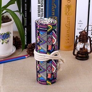 TIANYI-Sac a Crayon de Toile, 72 Trous Pochette pour Crayons, Trousse de Crayons de Couleurs Sac Multi-usages (Crayons non Inclus) - Neuf