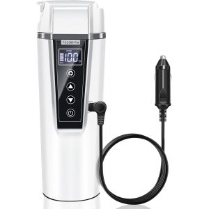 Bouilloire De Voyage De Voiture 12V 24V Avec Prise De Voiture, Bouilloire &Eacute;lectrique De Voyage Portable Pour Voitures, Camions, Taxis, 450 Ml Acier Inoxydable 304 - Neuf