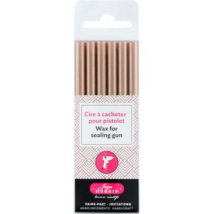 Bin 35803t Paquet De 6 B&acirc;tons De Cire &Agrave; Cacheter Sp&eacute;ciale Pour Pistolet, Or Rose. Fabriqu&eacute; En France - Neuf