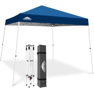 Ulteronixshop-Pop-Up Tonnelle De Jardin Pliable 3m X 3m, Tente Pliante Pieds Inclin&eacute;s R&eacute;glables Gazebo Auvent Pour Camping Plage Festival (Bleu Fonc&eacute;) - Neuf
