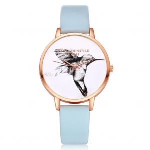 Lvpai Mode Femmes M&eacute;tal Quartz Mouvement Montre-Bracelet Pu Bracelet Accessoire (Bleu) - Neuf