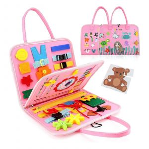 Jouet D'habillage Color&eacute; Pour Enfants, Jeu &Eacute;ducatif De Motricit&eacute; Fine, Jeu Pour Enfants-Sir&egrave;ne Rose - Neuf