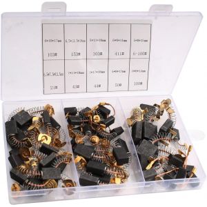 60PCS 10 tailles Balai Charbon Moteur Electrique Balais en Charbon Universel Charbon pour Perceuse Charbon pour Machine Electrique Brosses de Carbone pour Ponceuses,Scies Circulaires - Neuf