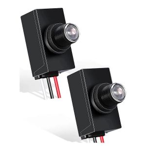 2 pi&egrave;ces Capteur du cr&eacute;puscule &agrave; l'aube pour l'&eacute;clairage ext&eacute;rieur 120-277V Interrupteur photo&eacute;lectrique Sens de la lumi&egrave;re photocellulaire - Neuf