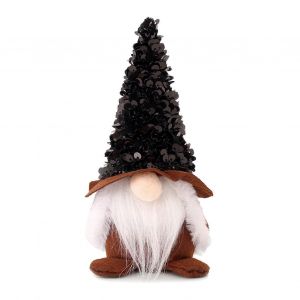 Gnome sans visage poup&eacute;e Decor bonne chance gaiet&eacute; &agrave; la mode No&euml;l ornements poup&eacute;es pour rebord de fen&ecirc;tre &eacute;tag&egrave;re marron clair 18x8cm/7.1x3.15in - Neuf