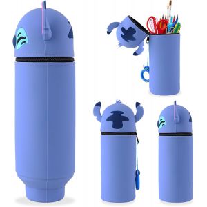 JEXNOVASHOP-Trousse Silicone, Trousse Cute 2 en 1, Cartoon Stand Up r&eacute;glable, Durable et Facile &agrave; Nettoyer, Convient aux Enfants, Fille, gar&ccedil;on et Adolescents (Petit Diable) - Neuf