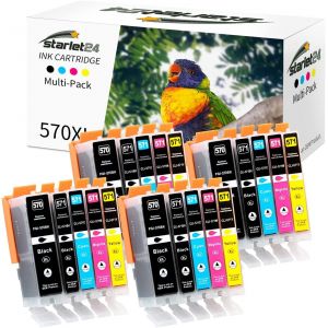 Starlet 20x Cartouches d'encre Compatibles pour Canon PGI-570 CLI-571 XL pour Pixma MG5700 MG5750 MG5751 MG6800 MG6850 MG7750 TS5000 TS5050(4 PGBK 4 Noir 4 Cyan 4 Magenta 4 Jaune) - Neuf