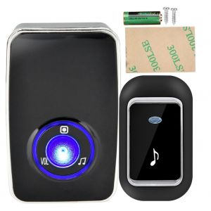 Sonnette LED intelligente sans fil 110-240 V, etanche, pour enfants ages, avec 51 carillons, noir, EU - Neuf