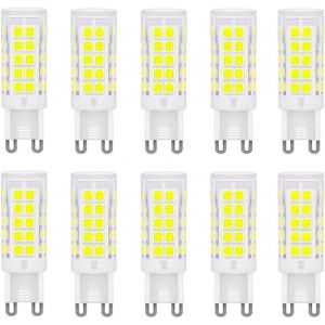 Lot De 10 Ampoules Led G9 5w Sans Scintillement 44-Led Smd 2835 450lm Non-Dimmable Equivalent &Agrave; Ampoule Halog&egrave;ne De 50w Avec 360&deg; Large Angle De Faisceau 6000k-Blanc Froid - Neuf