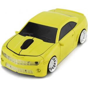 WQD-Souris de Voiture sans Fil, Souris d`Ordinateur de Voiture de Sport sans Fil, Souris d`Ordinateur Portable pour XFL (Jaune) - Neuf