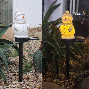 Les D&eacute;corations de no&euml;l Lumi&egrave;res Imperm&eacute;able et R&eacute;sistant au Froid Solaire Bonhomme de neige Enjeu Feux en plein air Jardin Paysage de la Lumi&egrave;re - Neuf