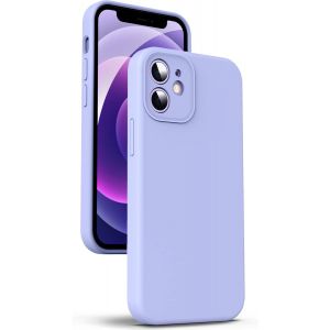 JGD-Coque en Silicone Liquide pour iPhone 12, [Protection de la Cam&eacute;ra] [Anti-Empreintes Digitales] [Chargement sans Fil], &Eacute;tui Housse en Microfibre Int&eacute;gr&eacute;e, 6,1"", Violet - Neuf