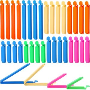 Kal-32 Pcs Pince Sachet Alimentaire - 7/9/11/16 Cm Fermeture Sachet Alimentaire Plusieurs Couleurs Multiples Couleurs Pour La Cuisine Réutilisables Pour Emballage De Bonbons Et Collations - Neuf