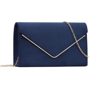 RFCBC-Pochette en Velours Femmes Sac à Main de Soirée Clutch avec chaîne en Velours Sac à bandoulière élégant pour Fête Mariage(Bleu) - Neuf