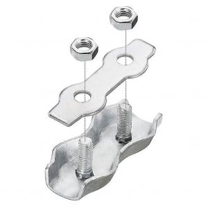 12 pièces M3 Double Clamp Câble en acier,Câble de serrage en acier inoxydable,Connecteur de câble de frein,Collier de frein,Utilisé pour le câble en acier de 2 mm - Neuf