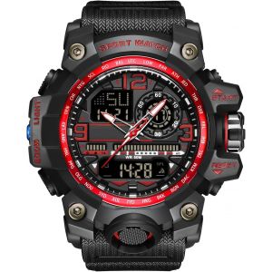 Montre Militaire Homme Montre Sport &Eacute;tanche Digitale &Agrave; 50 M Avec Alarm,Chronom&egrave;tre Led Double Affichage.[J813] - Neuf