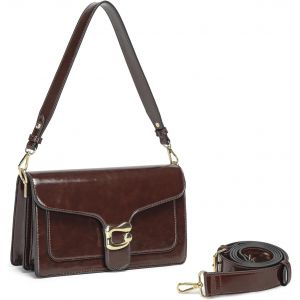 KALANKA-Sac a Main Femme en Cuir Sac Bandoulière Femme Petit Sacs Bandouliere Pochette Sac à Main Tendance Sacoche Portés épaule pour Femme Sac de Soirée - Avec 2 Larges Sangles Amovibles - Neuf