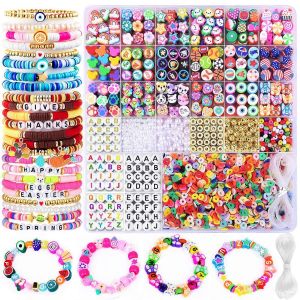 Kit De Fabrication De Bracelets, Colliers Et Boucles D'oreilles En Perles De P&acirc;te Polym&egrave;re - Fournitures Color&eacute;es, L&eacute;g&egrave;res Et Cr&eacute;atives - Neuf