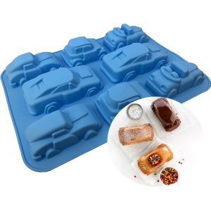 Moule à Gâteau en 8 Cavités Forme de Rainure de Voiture-Antiadhésif Moules à Forme Spécifique de Cuisine Moule en pour Pâtisserie,Savons,Dessert,Décoration,Muffins.[Y71] - Neuf