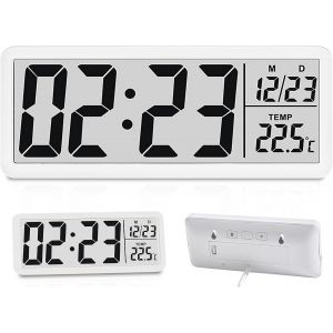 ChenQuanSarl-Horloge Murale Num&eacute;rique,Horloge Num&eacute;rique,R&eacute;veil Num&eacute;rique A Led Num&eacute;rique,Horloge Rdiopilot&eacute;e Num&eacute;rique Pour Maison,Cuisine,Bureau,Salon,L'&Eacute;cole,Peut Etre Accroch&eacute;,Temp&eacute;rature, Humidit - Neuf