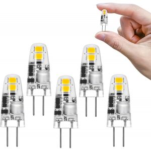 Ampoules Led G4,Blanc Chaud 3000k,Ac/Dc 12v 1.2w Remplacement Pour 10w-15w Ampoules Halog&egrave;nes,120lm Pas Dimmable,Petites Ampoules Led Pour Hotte Aspirante,Cuisine (Lot De 5) - Neuf