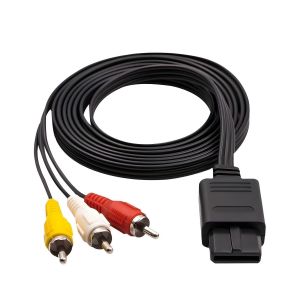 Kal-Câble Av Audio Vidéo Pour Nintendo N64 Rca Cable Composite D'alimentation Stéréo Audio Vidéo Compatible Avec Gamecube Super Nintendo 64 N64 Snes Ngc Gc, 1.8m - Neuf