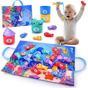 ERYI-Jouet Bebe 1 An,Jeux Montessori Pêche A La Ligne Enfant 1 2 3 Ans Fille Garçon Jouet Bébé 6 7 8 9-18 Mois Cadeau Bebe 1 An Cadeau Enfant 1 2 3 Ans - Neuf