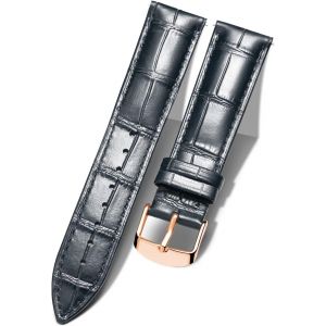 Bracelet De Montre En Cuir Crocodile V&eacute;ritable Remplacement Montre Bracelet &Agrave; D&eacute;gagement Rapide Etanche 10 Couleurs 13 Tailles Pour Hommes Femmes Boucle Au Choix Dor&eacute;/Rose-Or/Argent(10-24mm) - Neuf