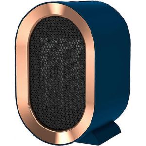 Mini radiateur soufflant en c&eacute;ramique, 800/1200 W, chauffage &eacute;lectrique PTC, chauffe en 1 seconde, id&eacute;al pour la maison, le bureau ou la salle de bain (bleu) - Neuf