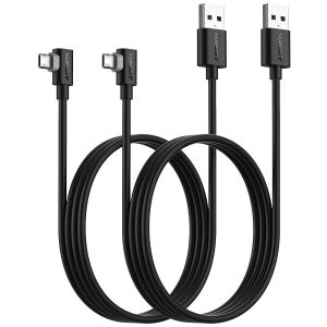 KAL-C&acirc;ble Micro USB 90 Angle, 2 pi&egrave;ces 1m 3A Micro USB C&acirc;ble de charge USB 2.0 Transfert de donn&eacute;es Compatible avec Galaxy S7 Edge S6 S5, Moto E6 5 4, Xperia Z5, Kindle Fire, LG - Neuf