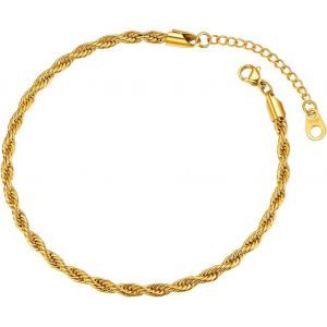Eryi-Bracelet De Cheville Acier Inoxydable Pour Femme/Homme Chaîne De Pied À Maille Gourmette/Figaro/Spiga - Neuf