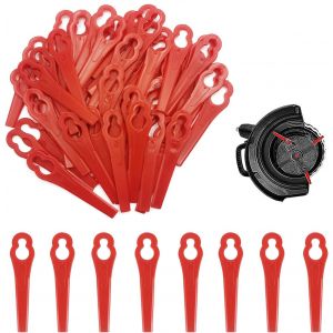 50 Pièces Lames en Plastique de Rechange pour Coupe-Bordures,Lames en Plastique,Lames de Grass Trimmer Brush Cutter,Tondeuse à Gazon en Plastique Lames,Coupe Bordure en Plastique Rouge - Neuf