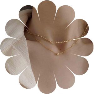 Kal-Vintage Layered Dot Choker Collier Minuscule Boule Pendentif Collier Or Perle Choker Collier G&eacute;om&eacute;trique Collier Cha&icirc;ne Bijoux Pour Femmes Et Filles - Neuf