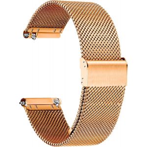 Bracelet Montre Metal Maille - Noir Dégagement Rapide Bracelets Pour Homme Femme - Métallique Mesh Watch Strap Connectée Boucle - 10mm 12mm 14mm 16mm 18mm 20mm 22mm - Neuf