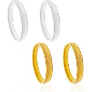Kalsw-2 Paires Rassards De Chemisebracelet Porte-Manches En Métal Élastiquebrassards Élastiques En Métal,Manchette Fixe,Bracelet Pour Manche De Chemise Pour Fixer Manches Longues(Or+Argent) - Neuf
