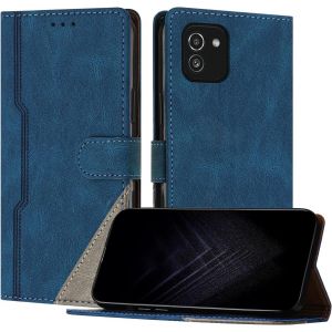 KAL-&Eacute;tui Pour Samsung Galaxy A03, Housse En Cuir Pu Avec [Protection Antichoc Tpu] [Fonction Support] [Porte-Cartes ] Antichoc Magn&eacute;tique Coque Pour Galaxy A03 - Bleu - Neuf