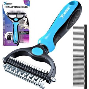 Jgd-Brosse Chien Et Chat Professionnel Brosse Chien Poil Long Toilettage Du Chien R&acirc;teau Dents &Agrave; Double Face 17+9 &Eacute;limine Les N?uds, Les Tapis Et Les Cheveux Emm&ecirc;l&eacute; (Azul) - Neuf