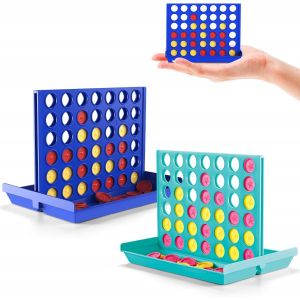 Puissance 4 Format Poche-2 Pack Pour Enfants De 3+ Ans, Jeu De Voyage Parfait Pour Enfants, Jouet &Eacute;ducatif Classique,Id&eacute;al Pour Voiture & Avion, Jeu De Strat&eacute;gie Portable Pour 2 Joueurs[Z1595] - Neuf