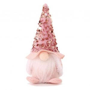 Sans visage Gnome poup&eacute;e Decor bonne chance gaiet&eacute; &agrave; la mode No&euml;l ornements poup&eacute;es pour rebord de fen&ecirc;tre &eacute;tag&egrave;re rose 18x8cm/7.1x3.15in - Neuf