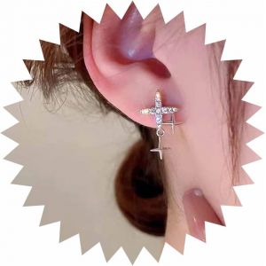 Kal-Boucles D'oreilles &Eacute;toile En Strass Boucles D'oreilles &Eacute;toile En Argent Boucles D'oreilles &Eacute;toile En Cristal Boucles D'oreilles &Eacute;toile En Pav&eacute; Cz Bijoux Pour Femmes Et Filles - Neuf