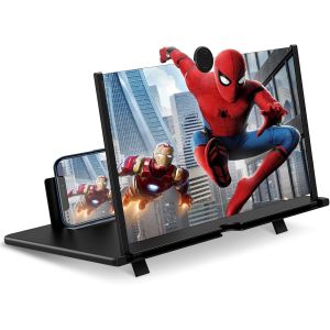 Loupe D'&Eacute;cran De 12" Pour T&eacute;l&eacute;phone Portable Ultra Transparente Pour Films Et Vid&eacute;os. Facile &Agrave; Utiliser Et Compatible Avec Tous Les Smartphones[Z1306] - Neuf