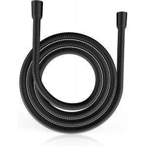 YUEN-Flexible De Douche Universel (G1/2, 1.8M) En Acier Inoxydable,Tuyau Douche Anti-Torsion Et Anti-Pliure,Acier Inoxydable Tuyau Pour Pommeau De Douche (Noir) - Neuf