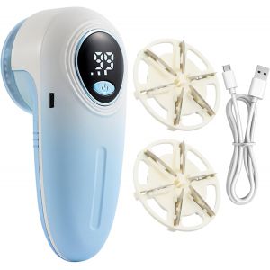 MEVRONISSHOP-Rasoir Anti-bouloche &eacute;lectrique, USB Rechargeable Portable Machine &agrave; bouloche, Fraise &agrave; Peluches Niveaux de Puissance r&eacute;glables, Anti-Peluches pour Chandails v&ecirc;tements Rideaux Tapis - Neuf