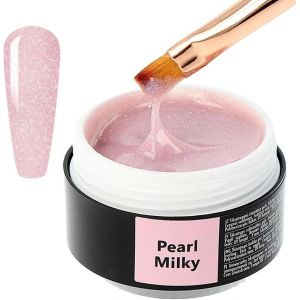 Kal-Pearl Milky Gel Construction Ongle Uv - Nail Extension Gel Et Modelage - Gel Uv/Led Pour Protéger Les Ongles Cassés - Renforcement - Nail Art Ongles - Manucure De Réparation -15ml - Neuf