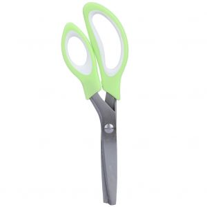 Ciseaux de couture et de broderie en acier inoxydable, dents triangulaires de 5 mm, coupe-tissu (vert) - Neuf